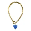 Sccollection Women's Amore Heart Necklace - Periwinkle Blue