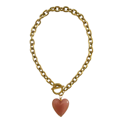 Sccollection Women's Amore Necklace - Peach Pink