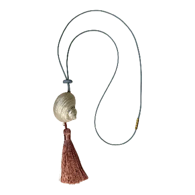 Sccollection Women's Blue / Pink Celine Shell & Tassle Necklace - Blue/pink In Metallic
