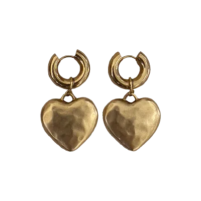 Sccollection Women's Cara Gold Heart Earrings