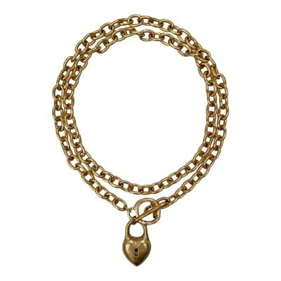 Sccollection Women's Gold Amalia Heart Locket Necklace