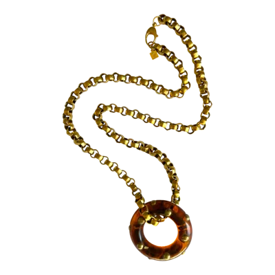 Sccollection Women's Gold / Black / Brown Riley Necklace In Multi