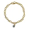 Sccollection Women's Gold / Blue Lille Glass Star Necklace- Blue Steel