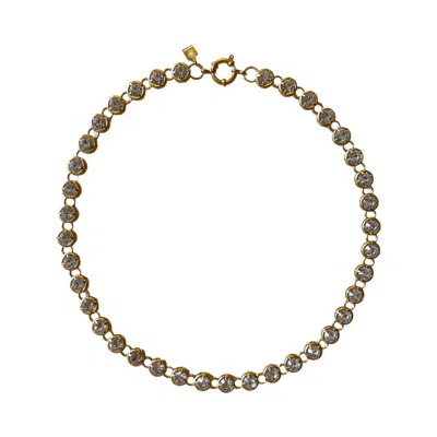 Sccollection Women's Gold Graziella Rhinestone Necklace