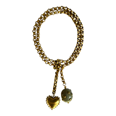 Sccollection Women's Gold / Green Bonnie Wrap-up Necklace In Multi