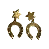Sccollection Women's Gold Lucky Horseshoe Earrings