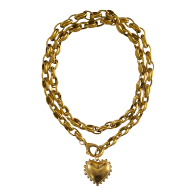Sccollection Women's Gold Marley Dotted Heart Necklace