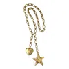 Sccollection Women's Gold Notte Star & Heart Lariat Necklace In Gold