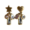 Sccollection Women's Gold Stevie Star & Heart Earrings
