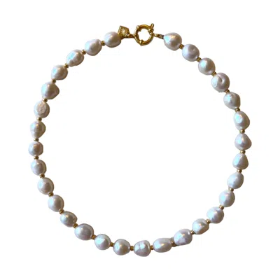 Sccollection Women's Gold / White Saira Pearl Necklace In Multi