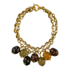 Sccollection Women's Gold / Yellow / Orange Maude Stud Charm Necklace