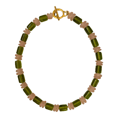 Sccollection Women's Green / Pink Ruby Necklace In Multi