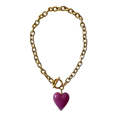 Sccollection Women's Neutrals Amore Necklace - Rosewood In Yellow