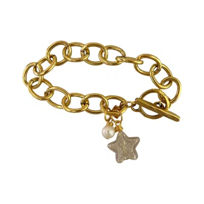 Sccollection Women's Pink / Purple / White Lille Glass Star Bracelet- Pinky White