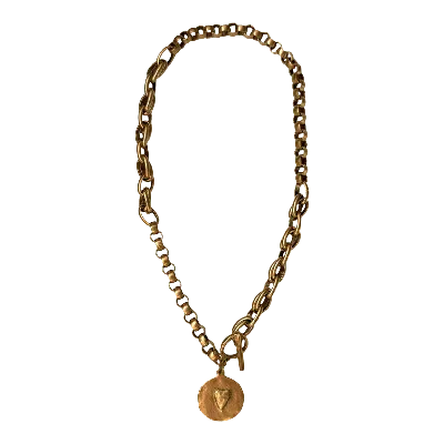 Sccollection Women's Posey Gold Heart Coin Necklace