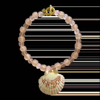 Sccollection Women's Shell Necklace In Blush In Gold