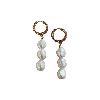Sccollection Women's White 3 Drop Pearl Earrings