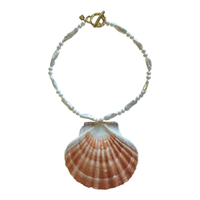 Sccollection Women's White / Pink Calico Necklace In Multi
