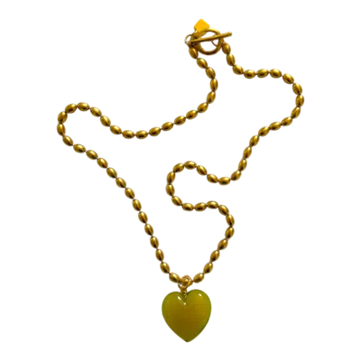 Sccollection Women's Yellow Bacio Necklace - Citron In Green