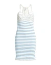 Scee By Twin-set Scee By Twinset Woman Mini Dress Sky Blue Size M Cotton In Blue