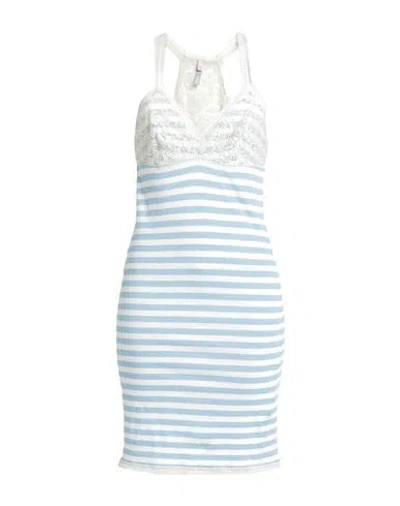 Scee By Twin-set Scee By Twinset Woman Mini Dress Sky Blue Size M Cotton