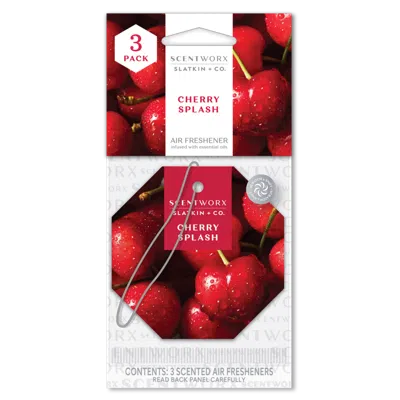 Scentworx Cherry Splash Hanging Auto Air Freshener Set