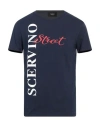 Scervino Man T-shirt Navy Size S Cotton, Elastane In Navy Blue