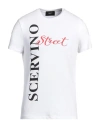 Scervino Man T-shirt White Size Xl Cotton, Elastane In White