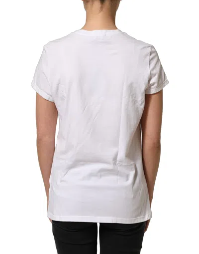 Pre-owned Scervino Street Crew Neck Short Sleeves Embellished Women's T-shirt () In White