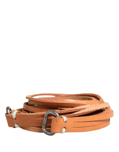 Scervino Street Leather Tone Buckle Waist Women's Belt In Brown