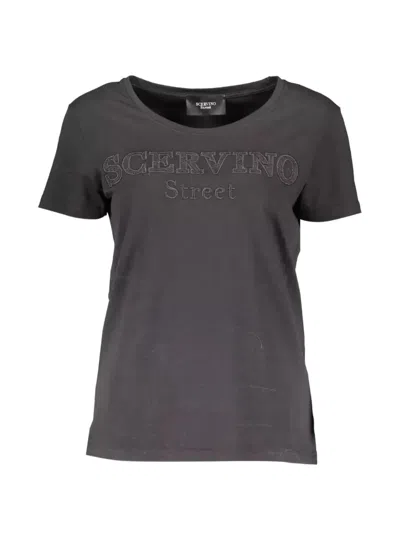 Scervino Street Logo-embroidered Cotton T-shirt In Black
