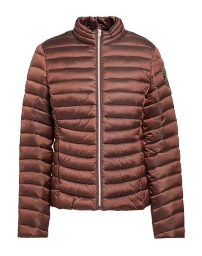 Scervino Woman Puffer Brown Size Xxl Polyester
