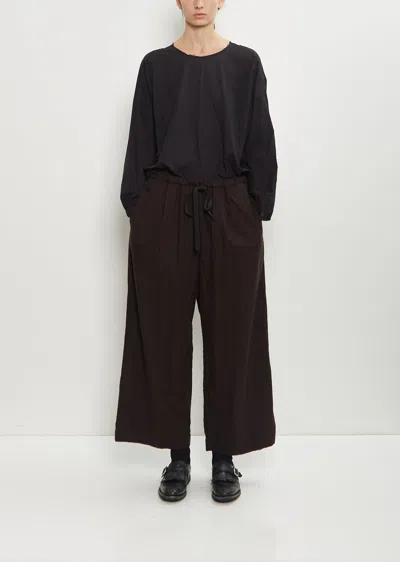 Scha Deep Pockets Cotton Wide Leg Pants In Brown