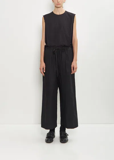 Scha Deep Pockets Waxed Cotton Wide Leg Pants In Black