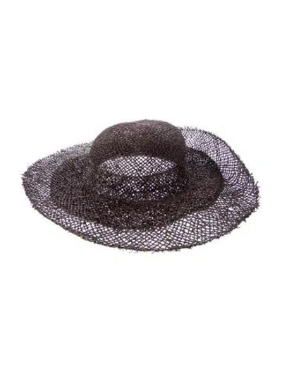 Pre-owned Scha Wide Brim Straw Sun Hat In Brown