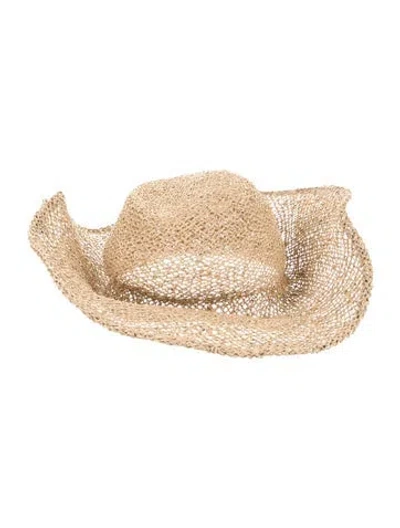Pre-owned Scha Women's Straw Sun Hat In Neutrals