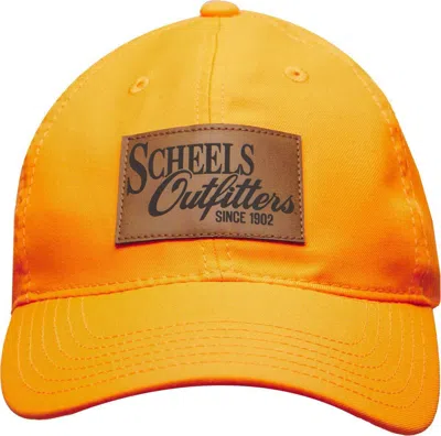 Scheels Outfitters Men's  Leather Patch Adjustable Hat In Orange