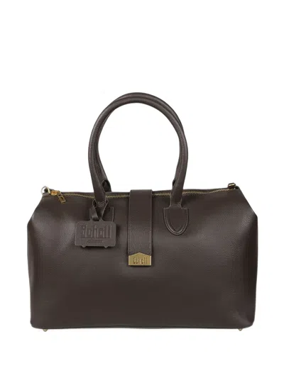 Schell Grained Leather Tote Bag In Brown