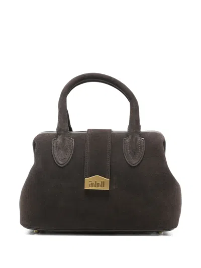 Schell Small Doctor Logo-plaque Suede Tote Bag In Brown