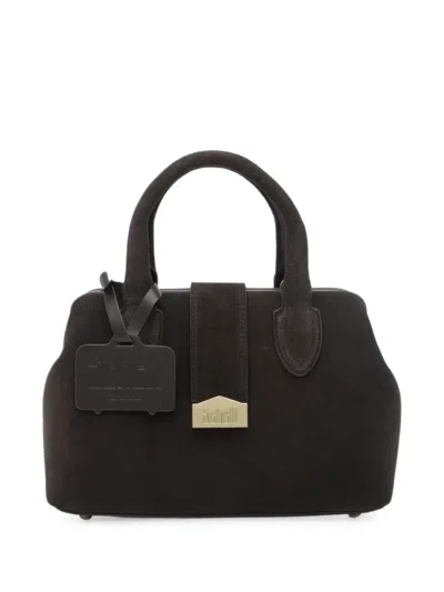 Schell Suede Logo-plaque Tote Bag In Brown