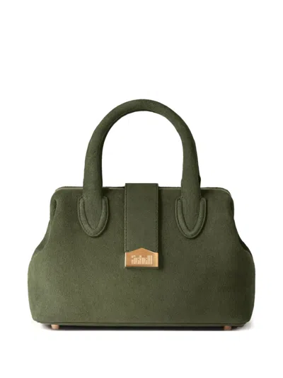 Schell Suede Top-handles Tote Bag In Green