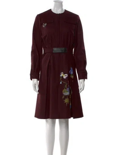 Pre-owned Schiaparelli 2016 Knee-length Dress In Burgundy