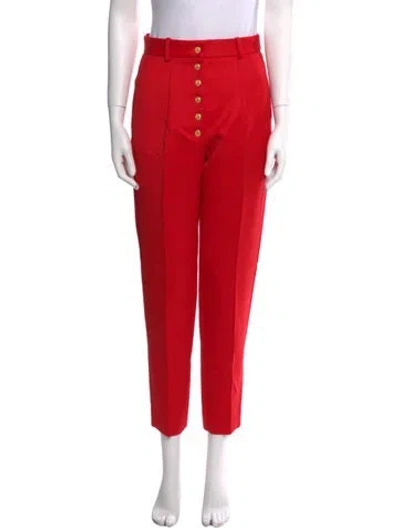 Pre-owned Schiaparelli 2020 Straight Leg Pants In Red