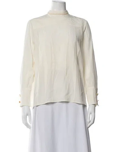 Pre-owned Schiaparelli 2021 Measuring Tape Blouse In Neutrals