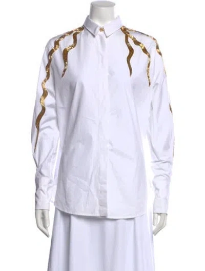 Pre-owned Schiaparelli 2023 Printed Blouse In White