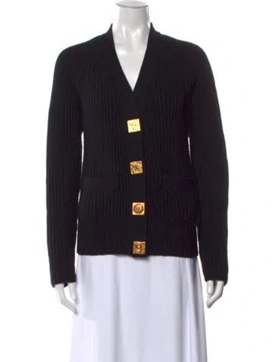 Pre-owned Schiaparelli 2023 Virgin Wool Sweater In Black