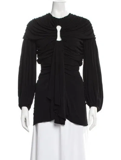 Pre-owned Schiaparelli 2024 Crew Neck Blouse In Black