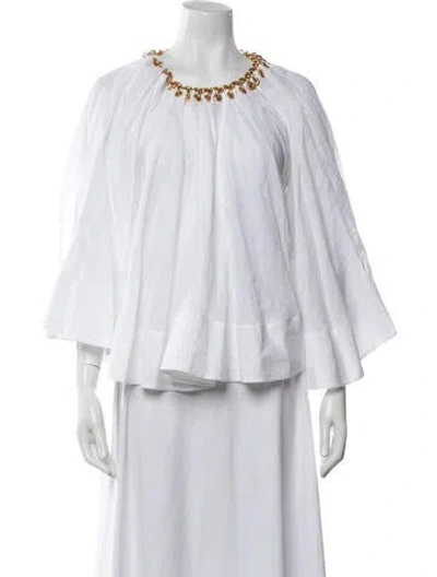 Pre-owned Schiaparelli 2024 Long Sleeve Top In White