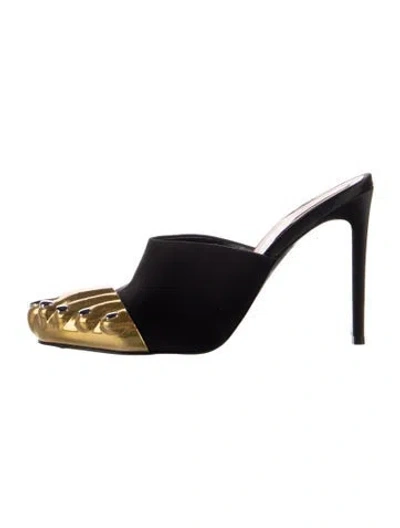 Pre-owned Schiaparelli 2024 Satin Mules In Black