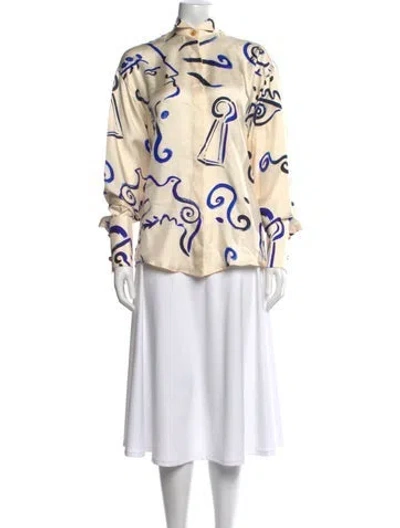 Pre-owned Schiaparelli 2024 Silk Blouse In Neutral